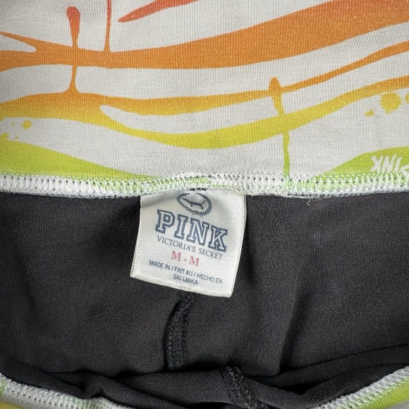 Y2K Victorias Secret Fold Over Capri Leggings Medium Multicolor Paint Splatter - Picture 13 of 16